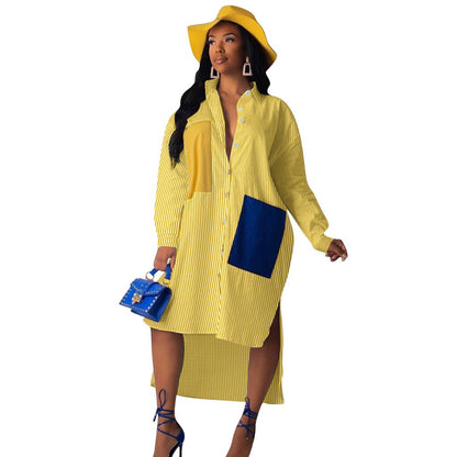 Fashion Chic Patchwork Shirt Dress 5