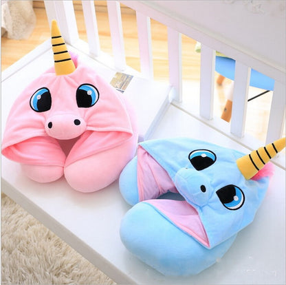 HOODED UNICORN TRAVEL PILLOW 5