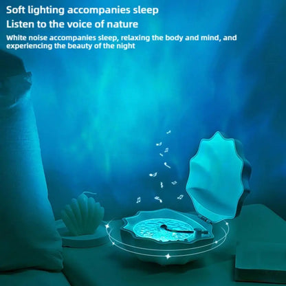 Shell Bluetooth Speaker with Northern Lights Projector – 7-Color Mood Lamp, White Noise & Ocean Wave Effects 5