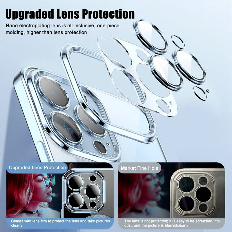 Clean Lens Luxury Transparent Plating Logo  iPhone Case 5