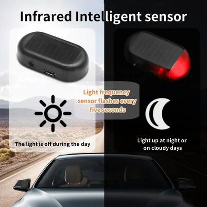 Car Anti-theft Simulation Warning Flashing Solar Light 5