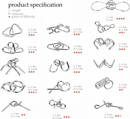 Metal Wire IQ Test Puzzle Toys 5