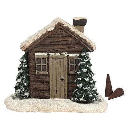 Log Cabin Incense Burner with Smoking Chimney 5