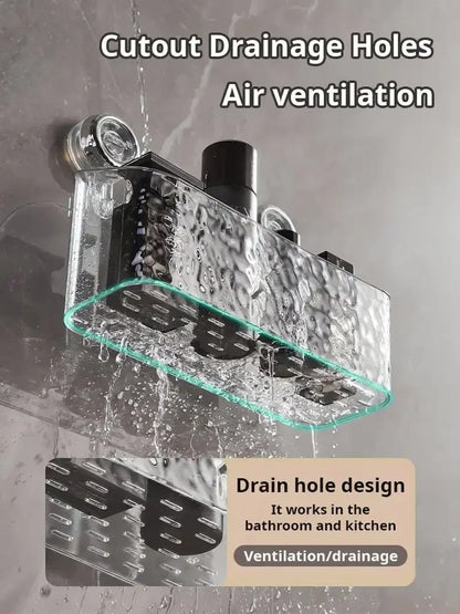 Light Luxury Style Glacier Pattern Suction Cup Shelf 5