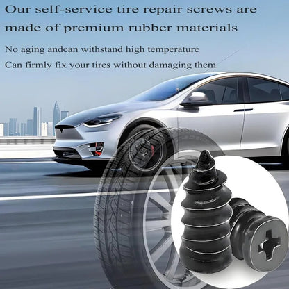 100-Piece Tire Repair Kit – Self-Service Screws & Tools with Screwdriver for Car & Motorcycle 5