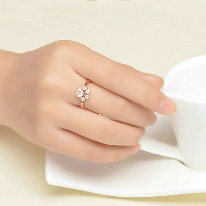 CAT PAW ROSE QUARTZ RING 5