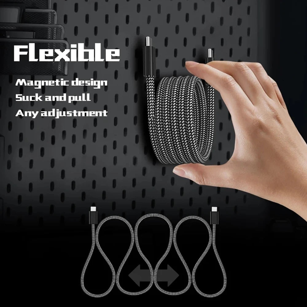 Braided Design Magnetic USB-C Fast Charging Cable 100W 5