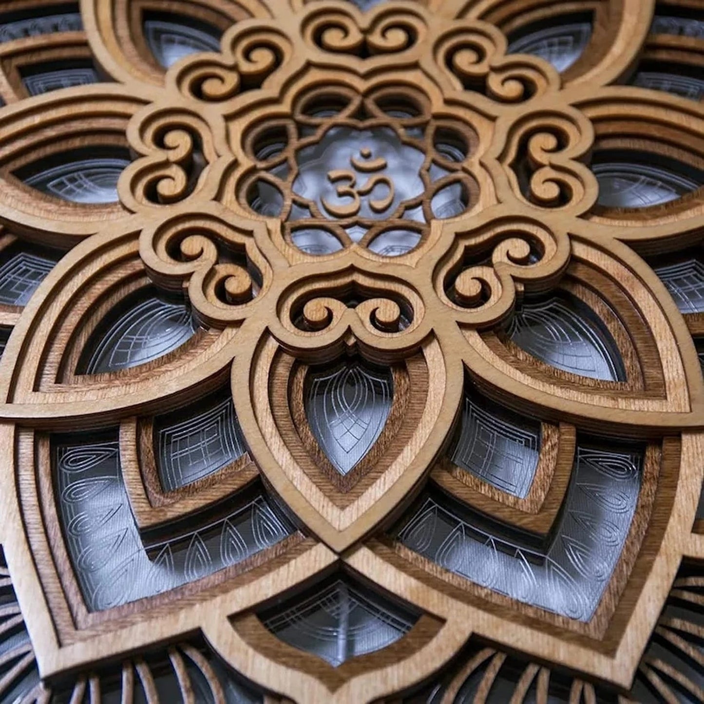 Handmade Wooden Mandala Wall Lamp 5