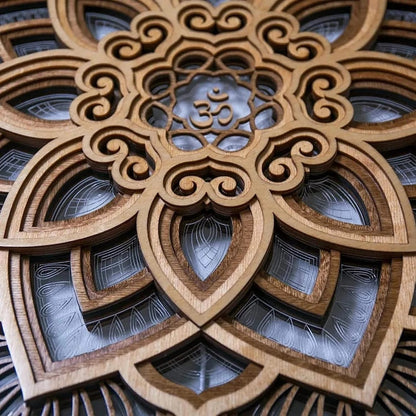 Handmade Wooden Mandala Wall Lamp 5