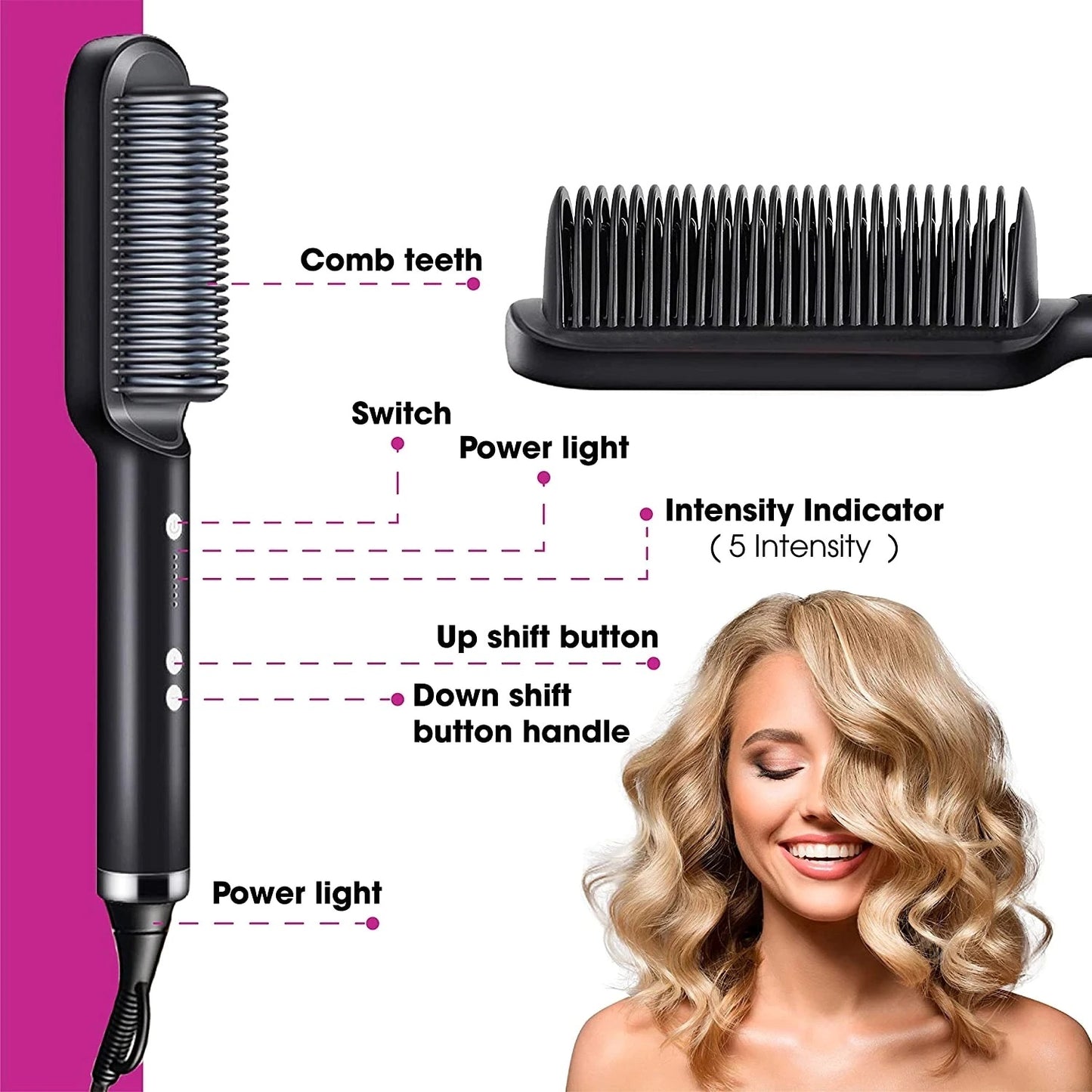Silky Hair  Negative Ion Straightener Styling Comb 4