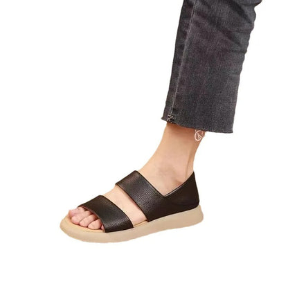 Thick Sole Women's Stylish Genuine Leather Sandals 5