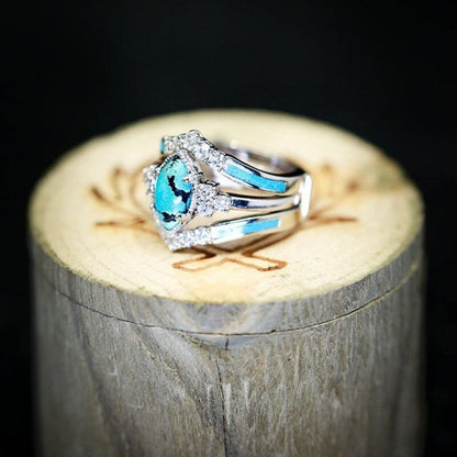 3PCS Natural Turquoise stone Ring Set 2