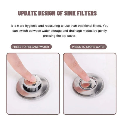 Anti Odor Stainless Steel Pop Up Sink Drain Filter 5
