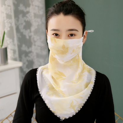 Woman Lightweight Sun Protection Silk Scarf & Face Mask 5