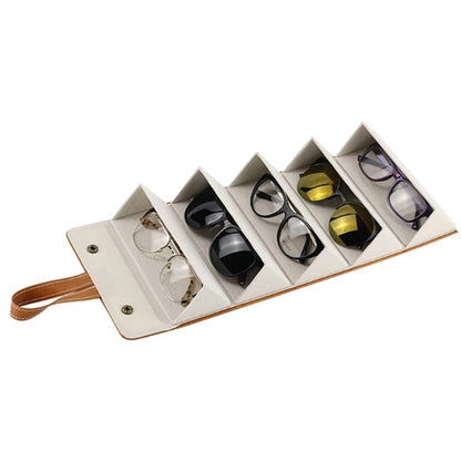 Leather Multiple Glasses Storage Case - 6 PAIRES 2
