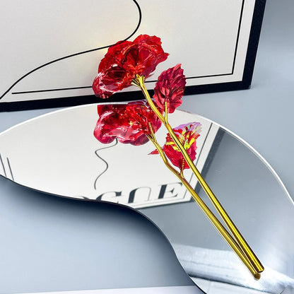 Valentine's Day Crystal Rose with Love Stand 5