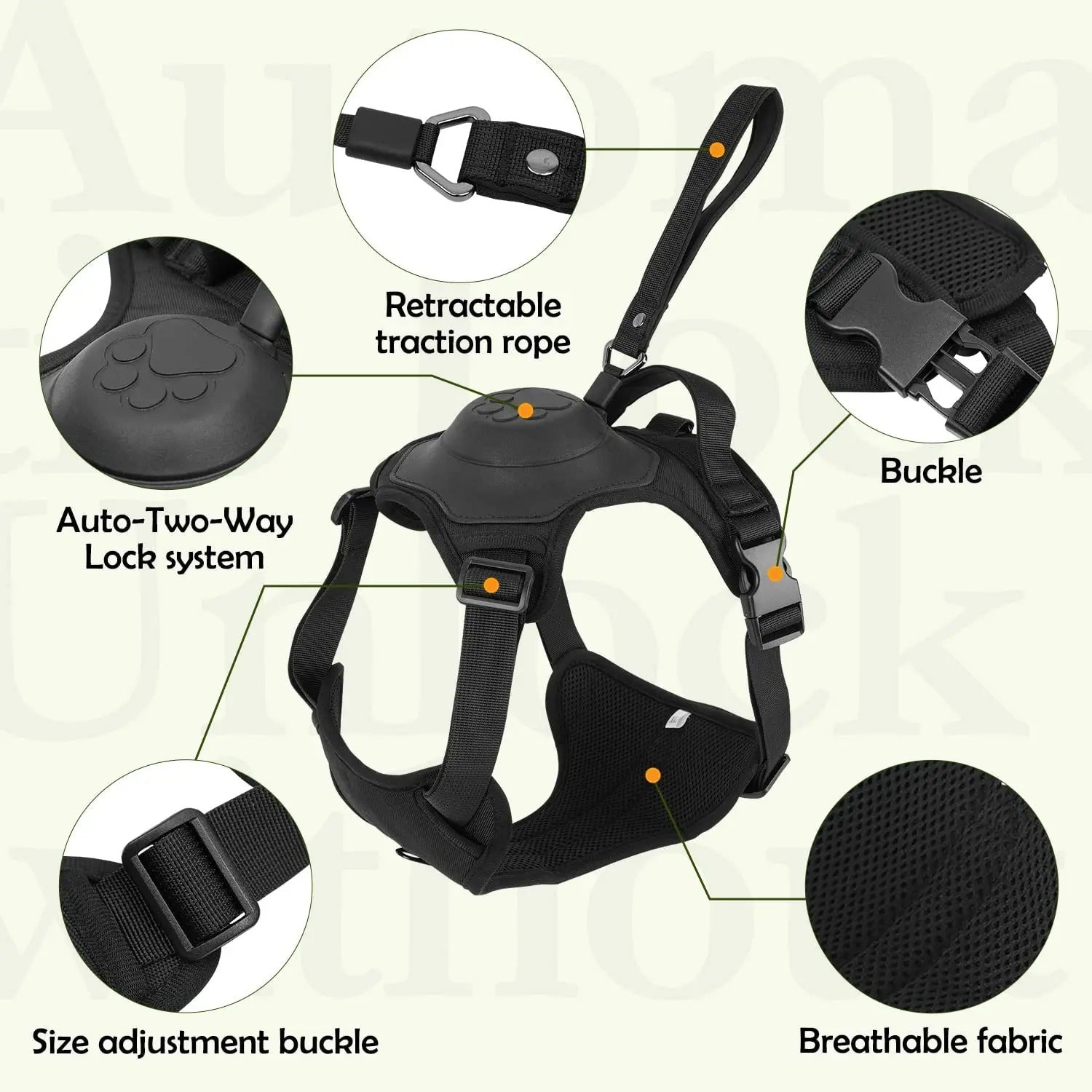 Dog Harness and Retractable Leash Set All-in-One 5