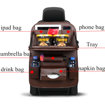High Quality PU Leather Car Seat Back Organizer 5