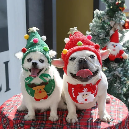 Pet Christmas Tree Pom-Pom Hat 5