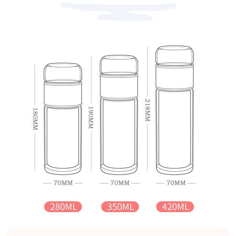 Double Wall Glass Separation Tea Infuser Bottle 5
