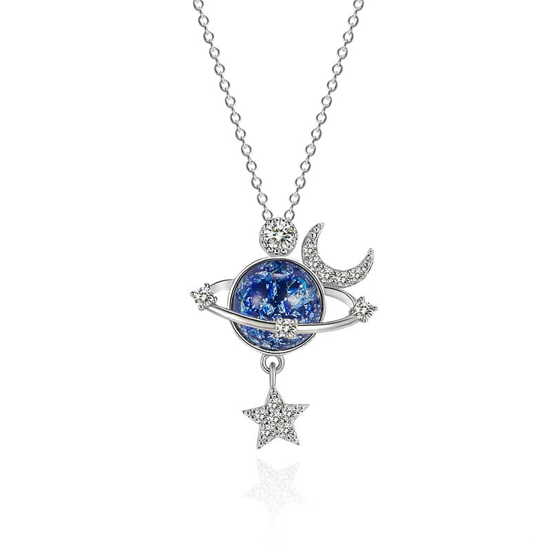 Moon & Stars Planet Necklace 4