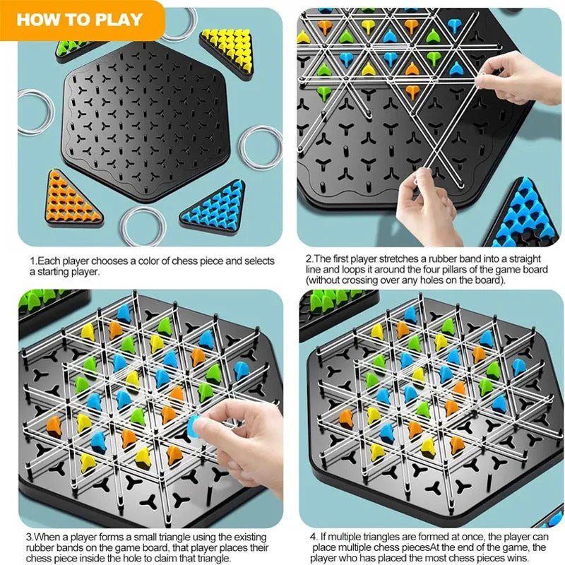 Chain Triangle Chess Triggle Rubber Band Peg Game 5