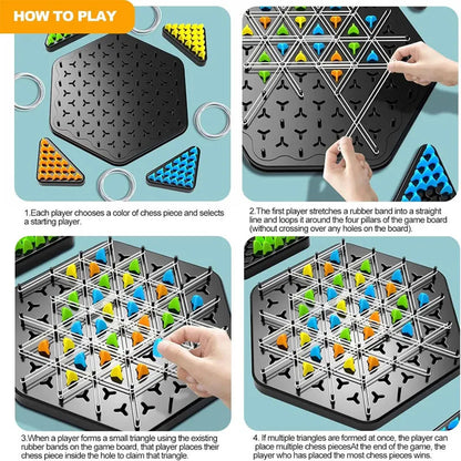 Chain Triangle Chess Triggle Rubber Band Peg Game 5