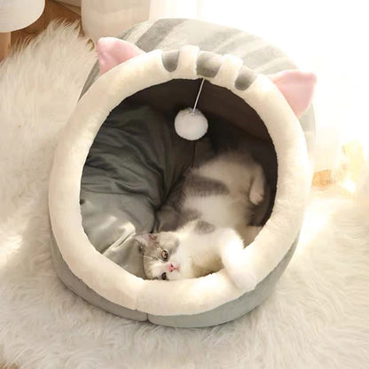 Cute Cat Hiding Warm Cozy House Bed 5
