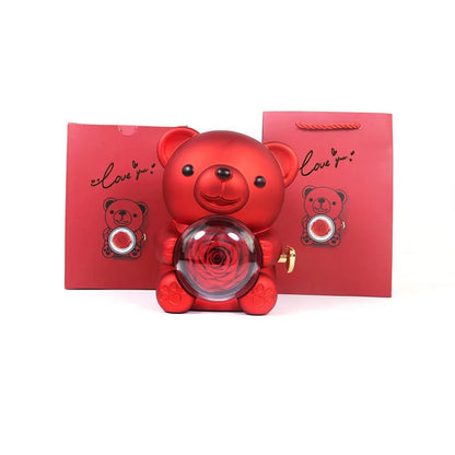 Eternal Rose Bear W/ Engraved Necklace 5