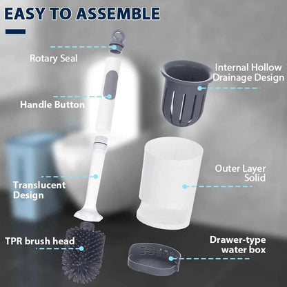 AquaClean Silicone Toilet Brush Set 5