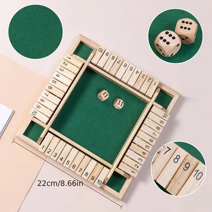 Shut The Box - Wooden Dice Board Family Game 5