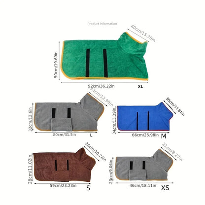 Dog Super Quick Dry Absorbent Dog Towel Bathrobe 5