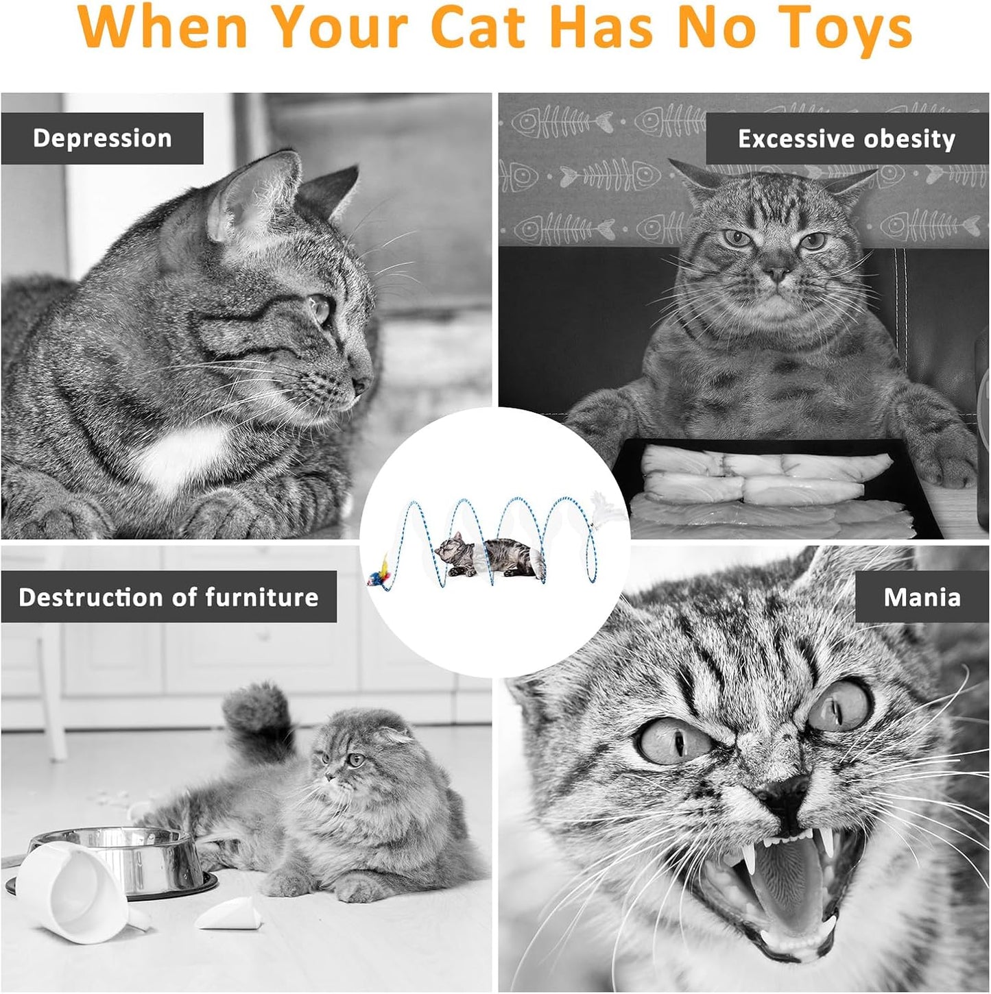 Self-play Cat Hunting Spiral Tunnel Toy 5