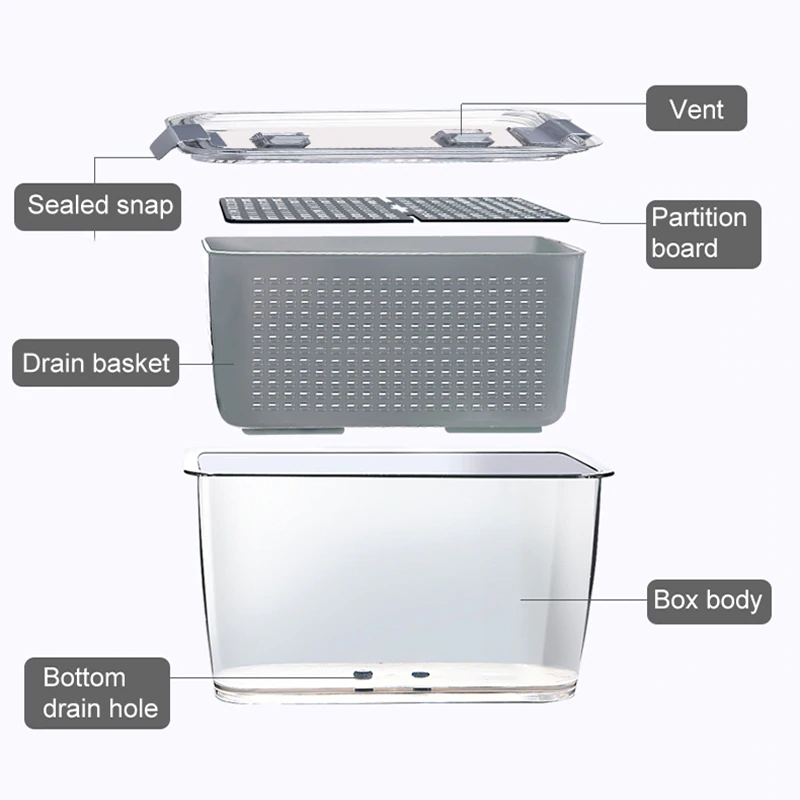 Fresh Produce Vegetable Fruit Storage Containers 3PACKS 5