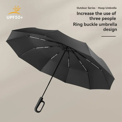 Sturdy Windproof Reflective Safety Ring buckle umbrella 5