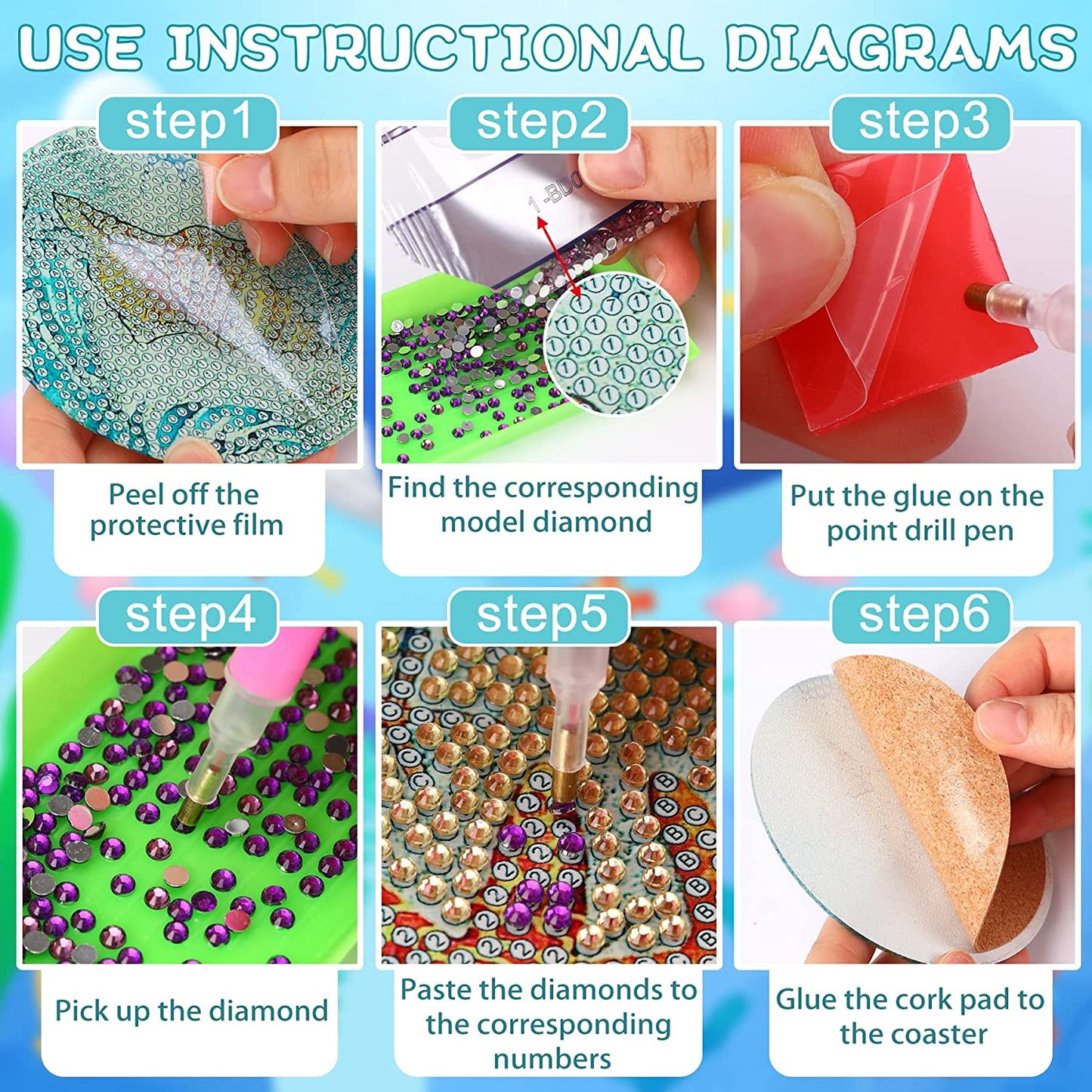 DIY MARINE DIAMOND PAINTING COASTERS 5
