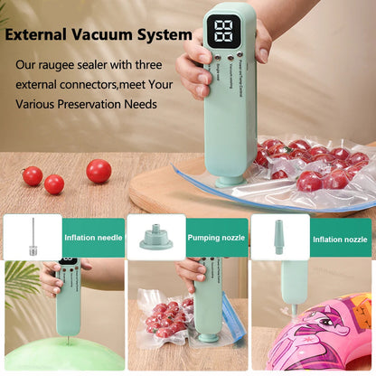 3-in-1 Mini Vacuum Sealer – Portable Food Sealing Machine with 15 Bags, Wet & Dry Modes, Digital Timer for Home & Travel 5