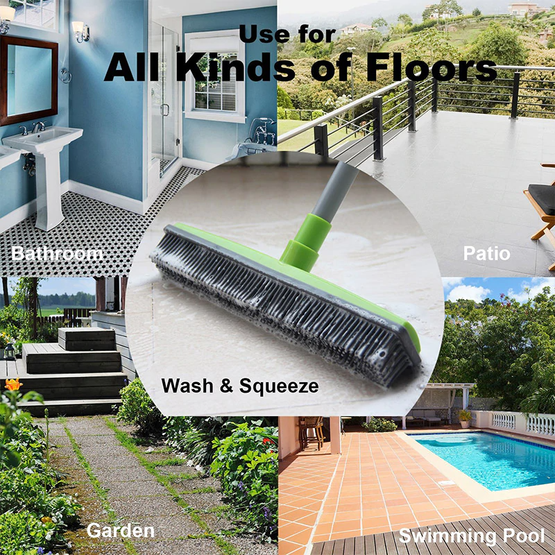 Pet Hair Cleaning Rubber Broom 5