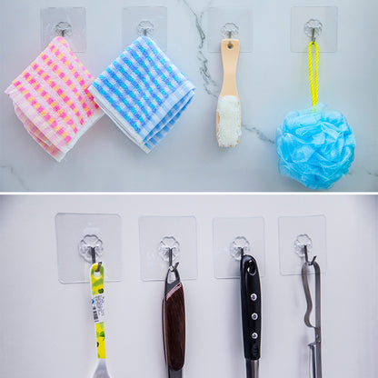 (8 Pack) Transparent Super Suction Wall Hooks 5