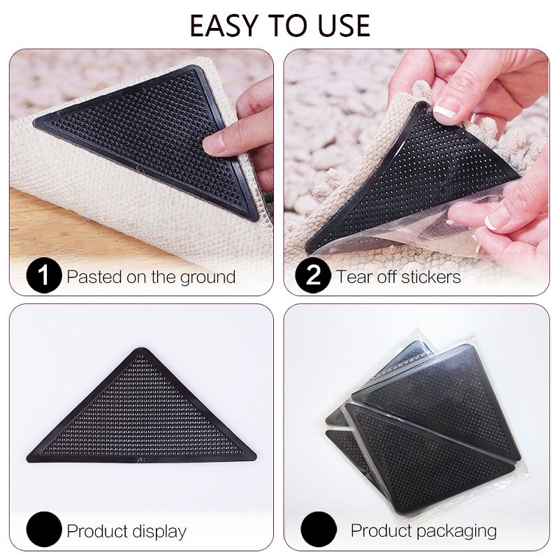 Universal Reusable Non-Slip Rug Grippers (4 pcs) 5