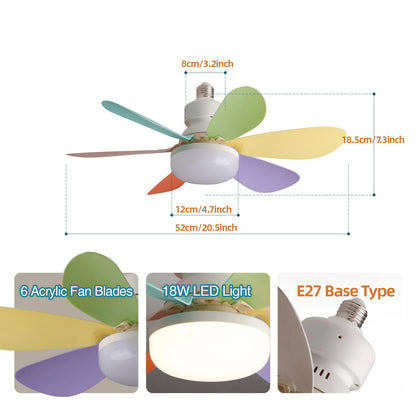 Socket Cooling Fan Smart LED Light 5