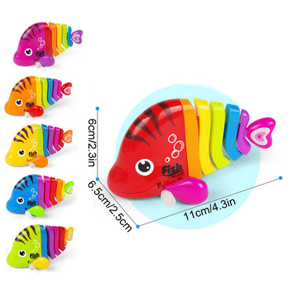 Plastic Wind-Up Wiggle Fish Toys-4PCS 6