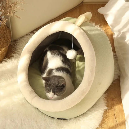 Cute Cat Hiding Warm Cozy House Bed 6