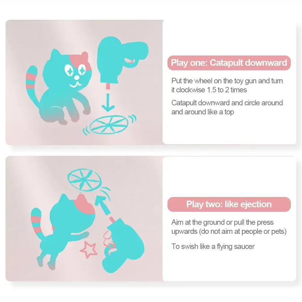 Light-Up Flying Disc Cat Launcher Set 6