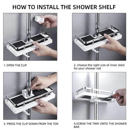 Shower Rod Storage Shelf Organizer 6