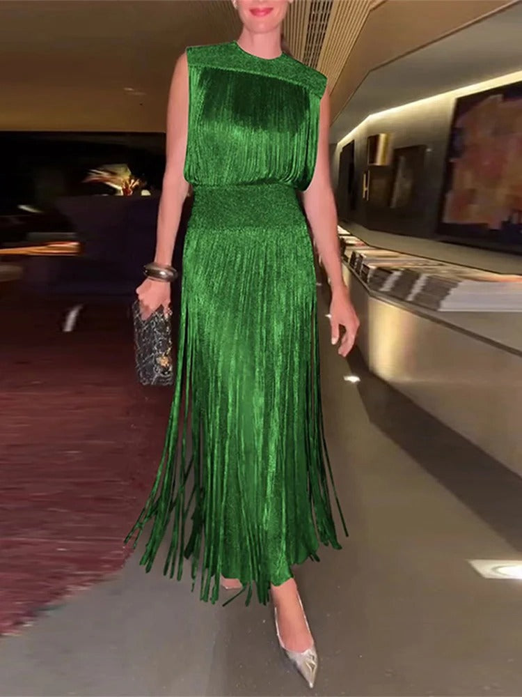 Women's Tassel Elegant Two-Piece Dress 5