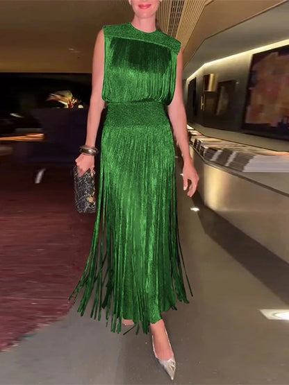 Women's Tassel Elegant Two-Piece Dress 5
