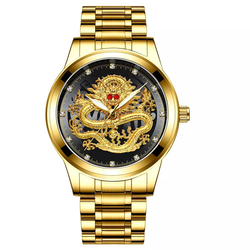 Embossed Golden Dragon Watch 6