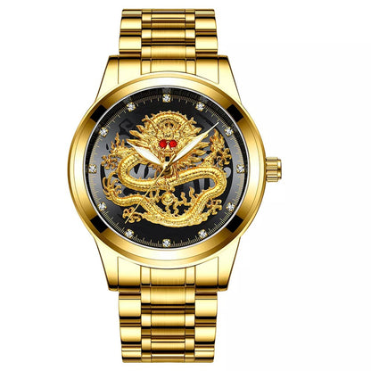 Embossed Golden Dragon Watch 6