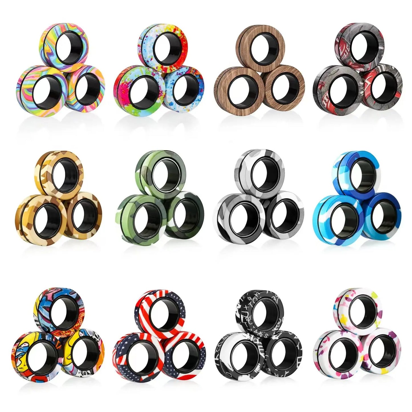 Magnetic Fidget Rings – 3-Piece Stress Relief Set 6